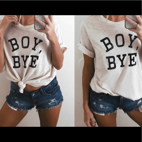 Boy, Bye! White Oversized Graphic T-Shirt - Picture 4 of 8
